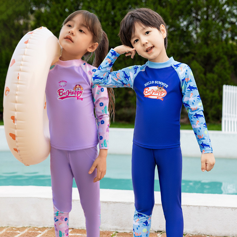 Paw Patrol女童泳衣女孩海邊防晒兒童分體泳衣夏季女寶寶連身泳衣褲
