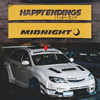 [好物推薦]HAPPY ENDINGS 前檔貼紙 汽車擋風玻璃貼 JDM街頭個性文字潮流改裝 防水反光車貼 後窗貼 保險