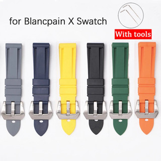 22 毫米軟橡膠錶帶適用於 Blancpain X Swatch 聯名男士女士潛水運動防水替換錶帶帶工具