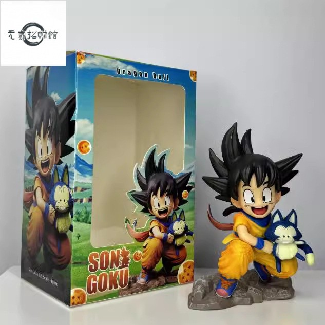 元氣招財 七龍珠 GK 潮玩童年悟空抱普爾雅木茶小跟班手辦模型擺件動漫週邊