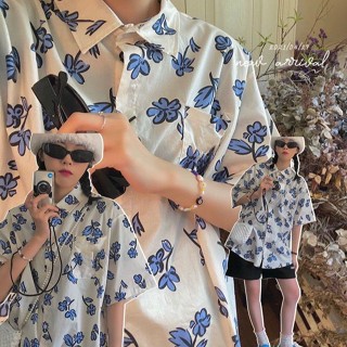 【特惠免運】衣服 上衣 襯衫 短袖襯衫女夏季ins潮流韓版學生寬鬆百搭鹽系原宿Bf復古外套襯衣