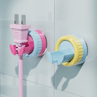 Hooks97%好評率插頭固定器多巴胺吸盤掛鉤收納掛電線電源神器廚房免打孔插座牆上