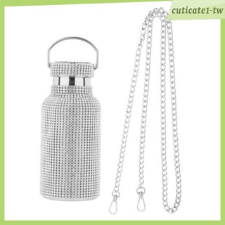 [CuticatecbTW] 熱水瓶閃光水鑽可再填充可重複使用絕緣牛奶杯女士戶外