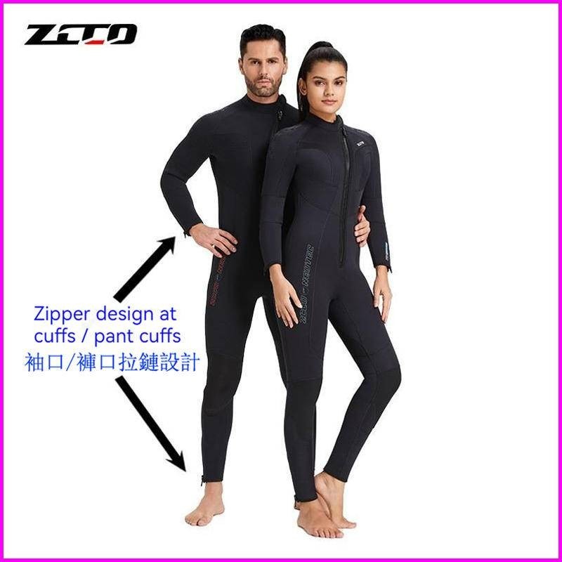 現貨 ZCCO 5mm 潛水衣 男女款氯丁橡膠連身保暖 前開ykk拉鍊 袖口/褲口拉鍊設計 戶外潛水