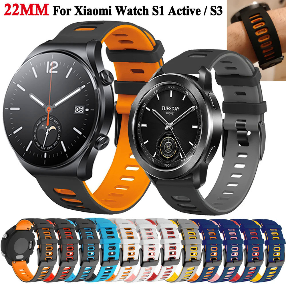 適用於小米watch S3 S2 S1 Active Color 2 Pro 運動版 智能手錶22mm矽膠錶帶