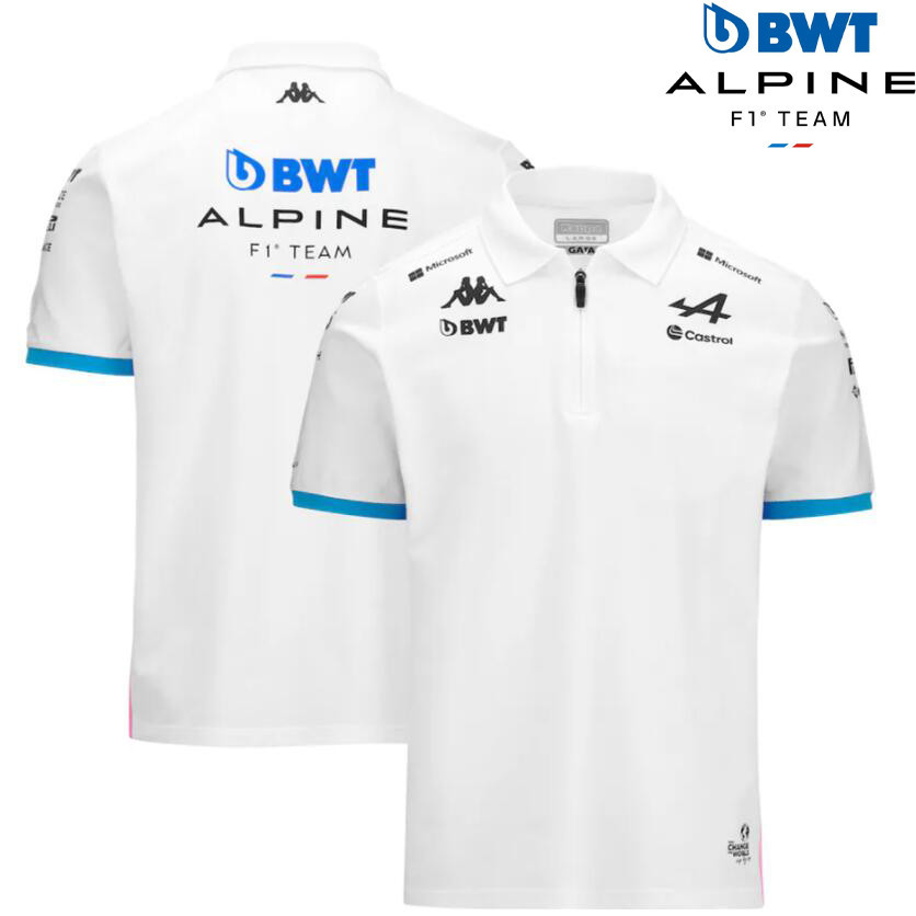 2024 最新 F1 賽車服 + BWT Alpine F1 Racing 2024 Team Polo 衫 + 夏季男