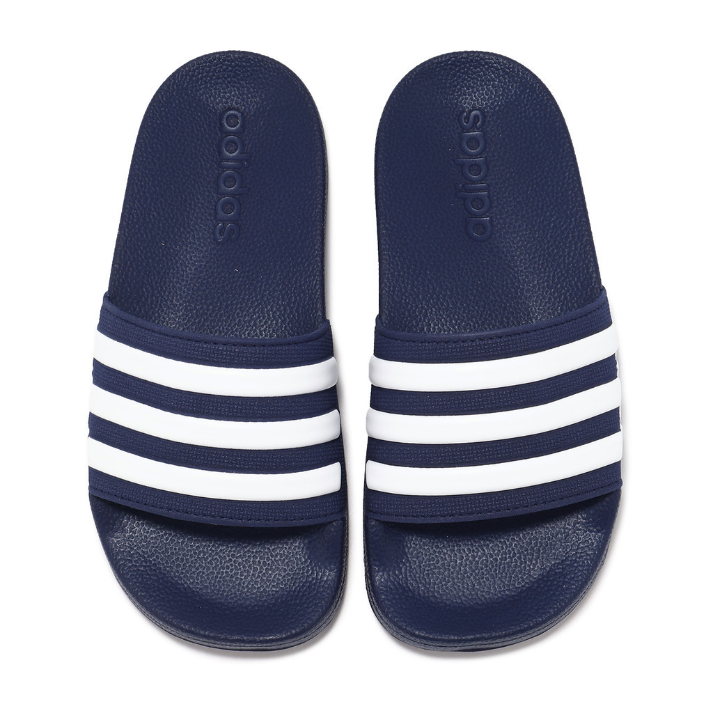 adidas 拖鞋 Adilette Shower K 中童 大童 女鞋 深藍 白 涼拖鞋 [ACS] IF5978