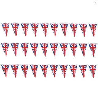 Union Jack Bunting Flag Union Jack 三角形橫幅,帶 30 個旗幟 33 英尺英國街頭派