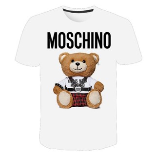 意大利時尚 Moschino 新款男士襯衫休閒夏季短袖 3D 打印街頭時尚