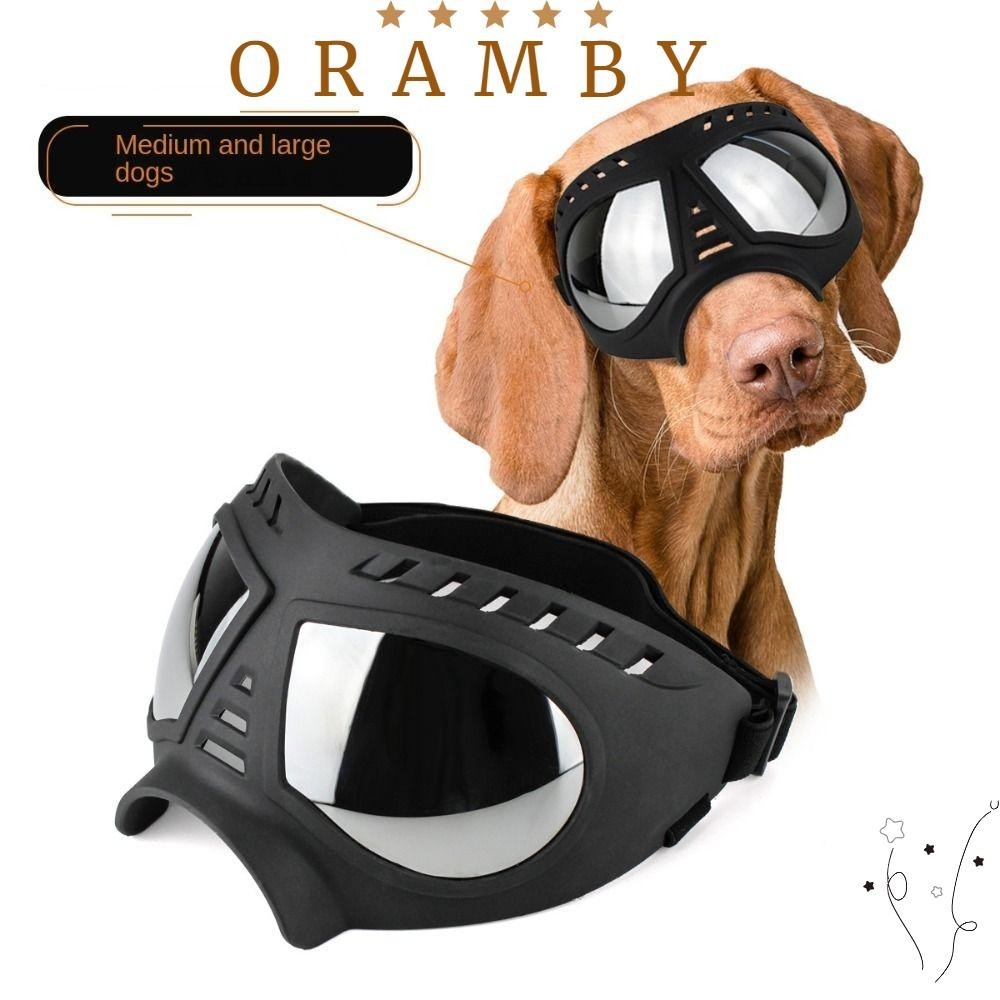 ORAMBEAUTY狗狗護目鏡大品種:,防水透鏡PC框架TPE寵物面具眼鏡,狗用品黑色經久耐用防雪