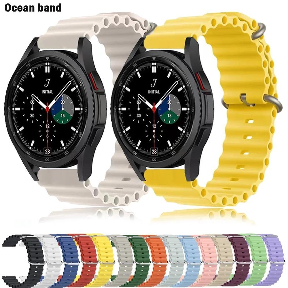 SAMSUNG 海洋錶帶適用於三星 Galaxy watch 6-4 經典/5-Pro/active 2/Gear S3