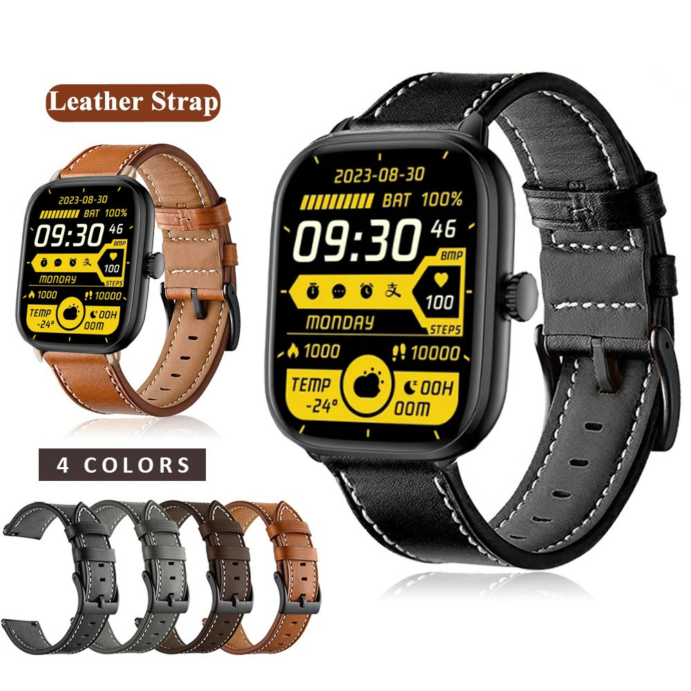 22 毫米皮革錶帶錶帶適用於 LEMFO 智能手錶 2024 智能腕帶快速釋放手鍊適用於 LEMFO 智能手錶 2024