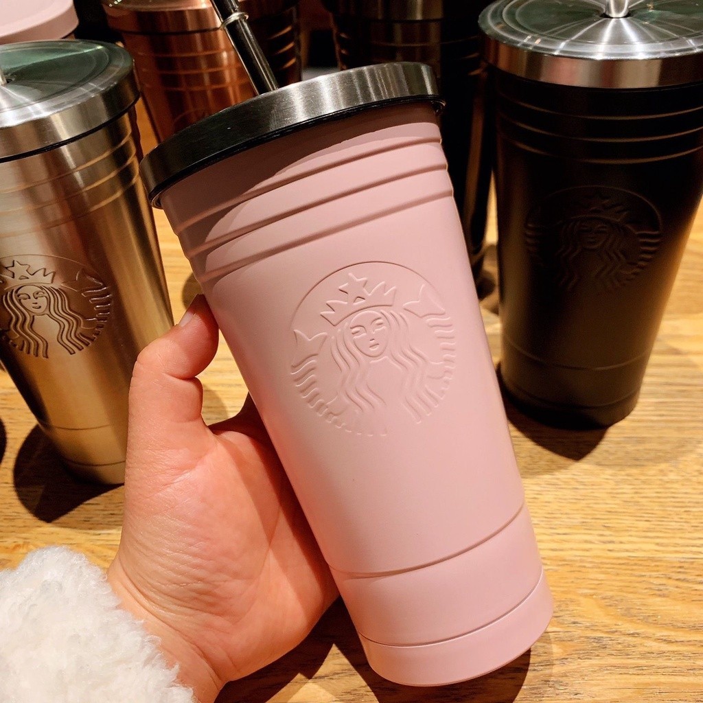 日韓熱銷 Starbucks 星巴克女神保溫杯 保冷杯 304不鏽鋼吸管杯 小清新漸變隨手杯 咖啡杯 女生高顏值杯子