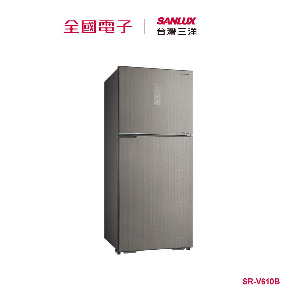 台灣三洋606L雙門鏡面鋼板電冰箱  SR-V610B 【全國電子】