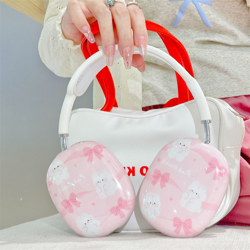 Bow bunny 適用Airpods max簡約頭戴耳機殼 蘋果Airpods/max耳機保護套 矽膠軟殼 透明軟殼防