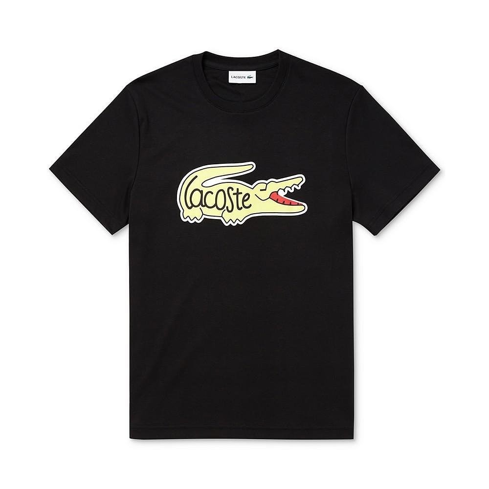 高品質laco經典鱷魚印花時尚百搭男女同款T恤領標+吊牌