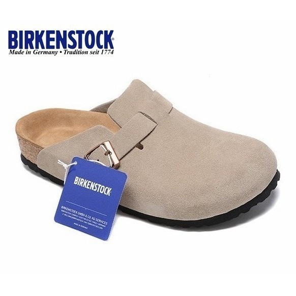 BIRKENSTOCK 勃肯包頭軟木拖鞋男女同款時尚麂皮半包鞋波士頓系列