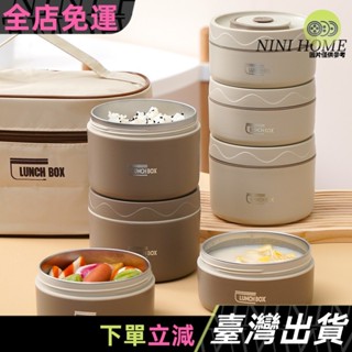 不鏽鋼保溫飯盒保溫桶微波爐日式學生雙層帶蓋圓形食品級便當餐盒01C