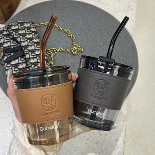 大容量高顔值男女多功能咖啡杯子 飲料吸管玻璃杯水杯