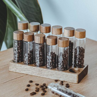 [現貨 12h出貨]咖啡豆分裝試管 咖啡豆分裝瓶 [可消毒冰箱]咖啡豆試管分裝瓶儲存展示架便攜迷你茶葉密封罐收納小號玻璃