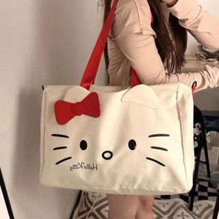[現貨]可愛Kitty貓 少女校園衣服收納袋 輕便拉桿旅遊包 出差手提行李收納包