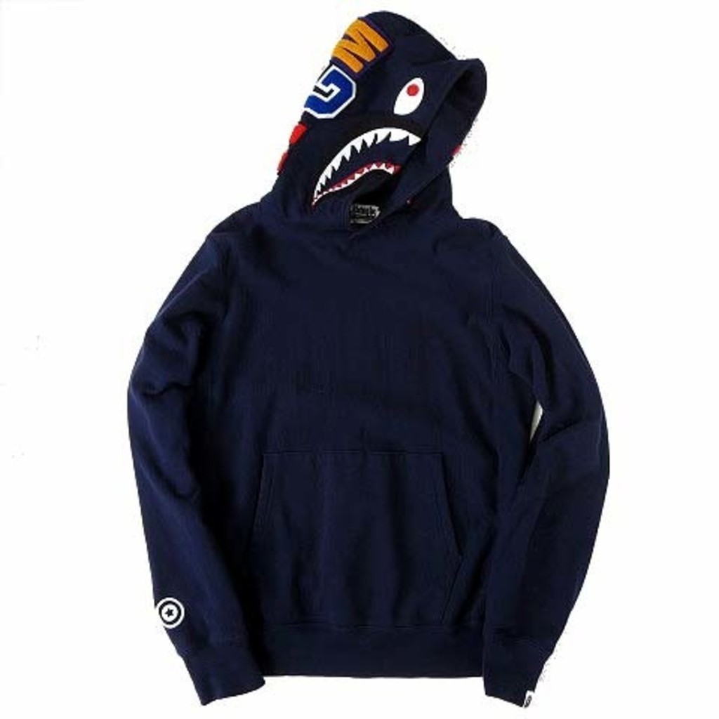 Parker A BATHING APE SCHA M帽T白金 鯊魚 長袖 日本直送 二手