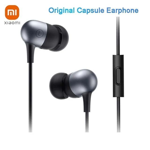 XIAOMI 原裝小米膠囊入耳式耳機帶麥克風/遙控 3.5MM 高清深低音耳機免費耳塞