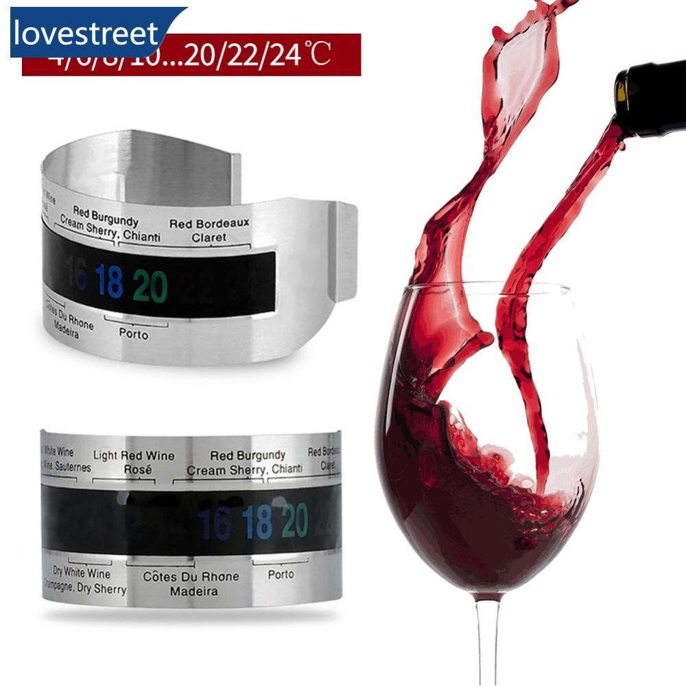 Lovestreet LCD 顯示屏酒領溫度計酒吧飲料工具瓶按扣溫度計夾傳感器適用於香檳啤酒紅酒 G1P3