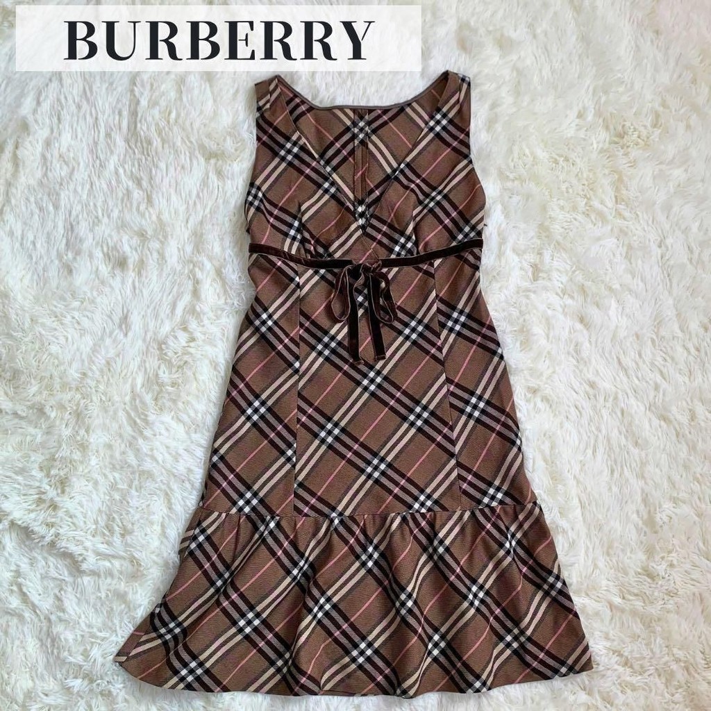 二手 - 英國 Burberry 羊毛格紋連身裙 38/M