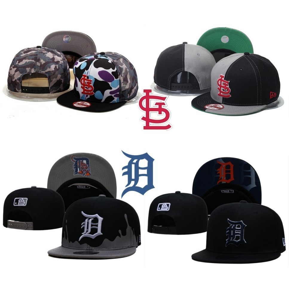 全新 MLB 聖路易斯紅雀底特律老虎隊休閒藍色棒球帽時尚可調節百搭刺繡平簷