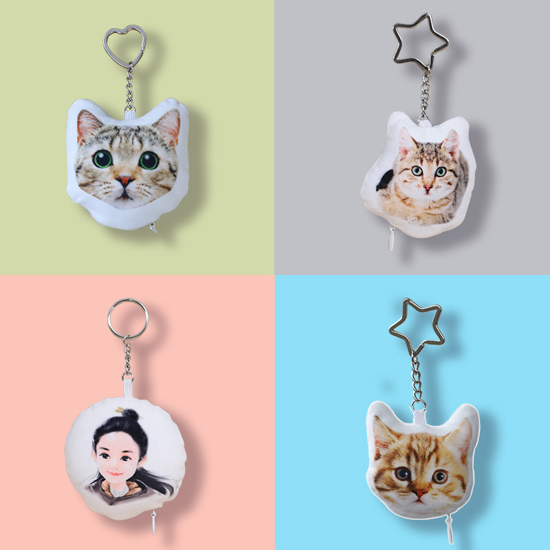 客製化【吊飾】鑰匙吊飾 訂製diy 定做 貓咪寵物照片 自製掛飾鏈包 亞克力 卡通鑰匙扣