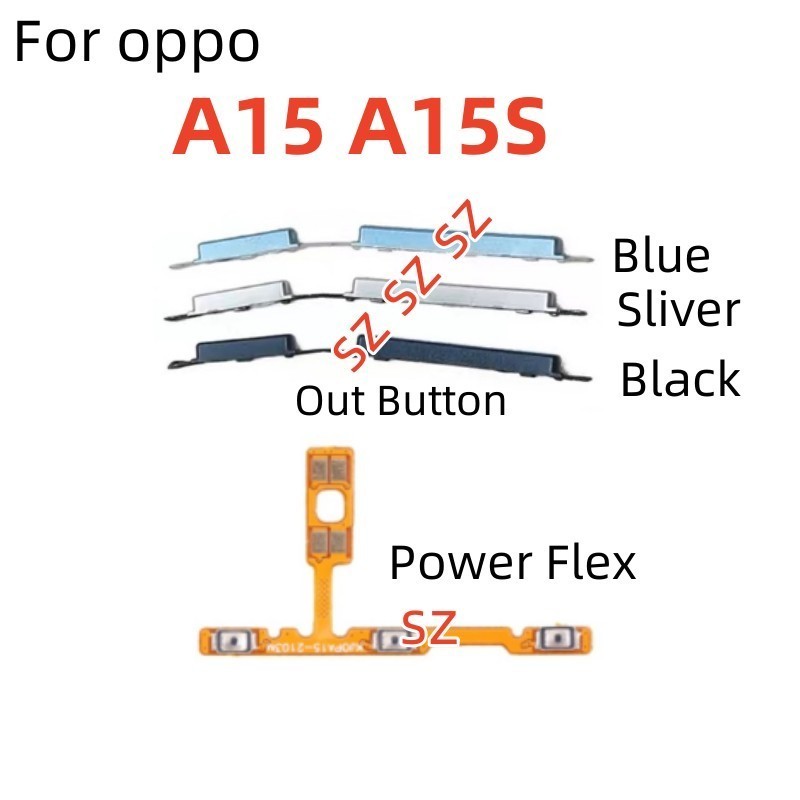 電源音量按鈕 Flex 適用於 oppo A15 A15S ON OFF 開關輸出側按鈕排線