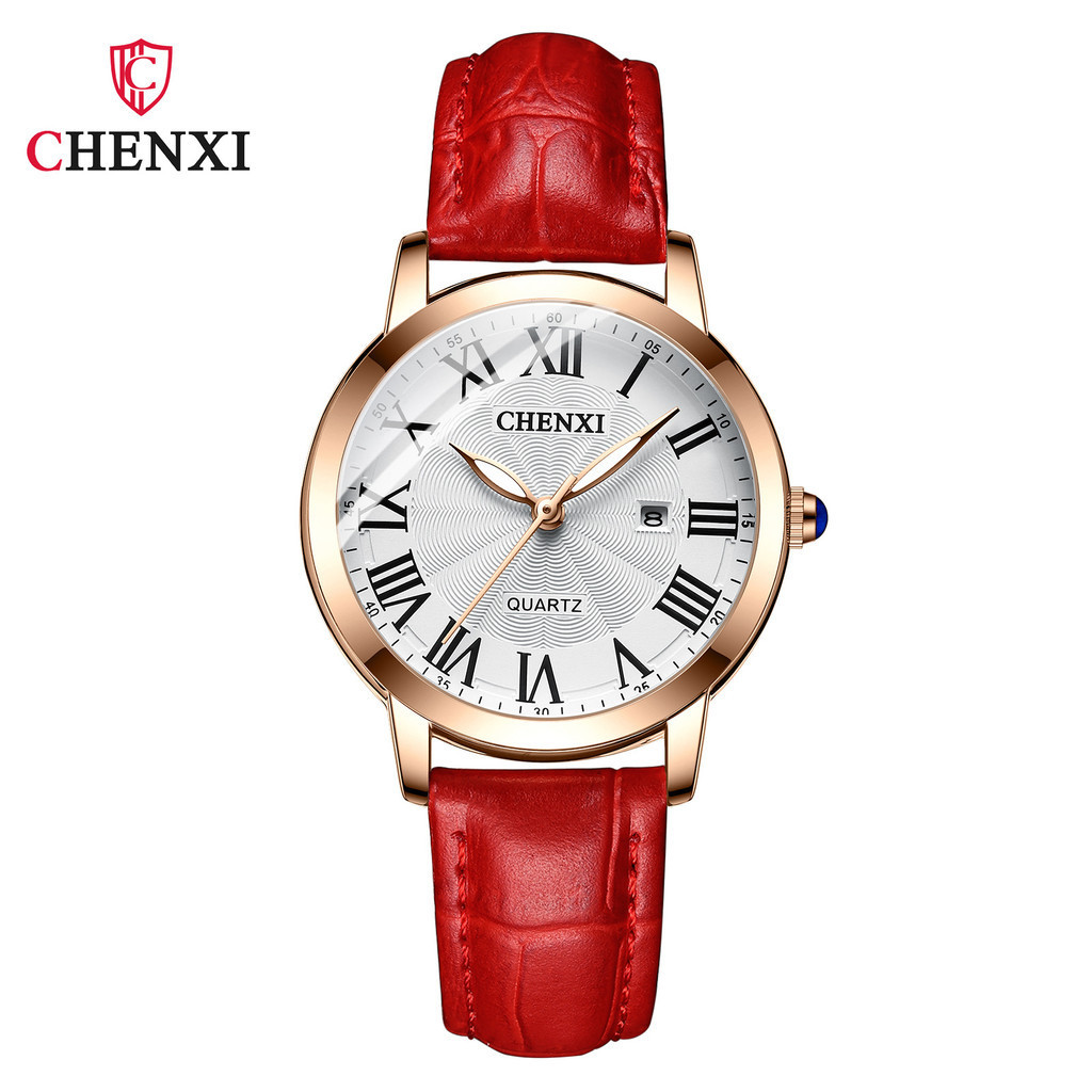 CHENXI手錶 CX-301L 防水 石英 日曆 真皮 高級女士手錶