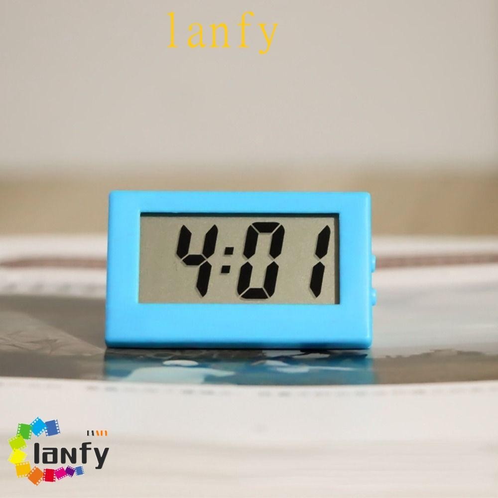 LANFY迷你三角時鐘,小ABS台式數字鐘,便攜式靜音簡單電子旅行