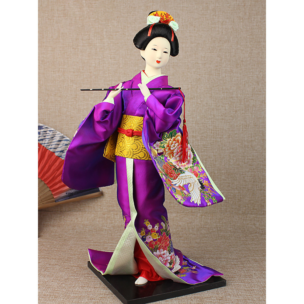 日式和風裝飾 日本藝妓人偶和服娃娃 燒肉燒鳥 烤肉料理店裝修裝飾品大擺件 42cm 壽司店掛飾 料理店裝飾品