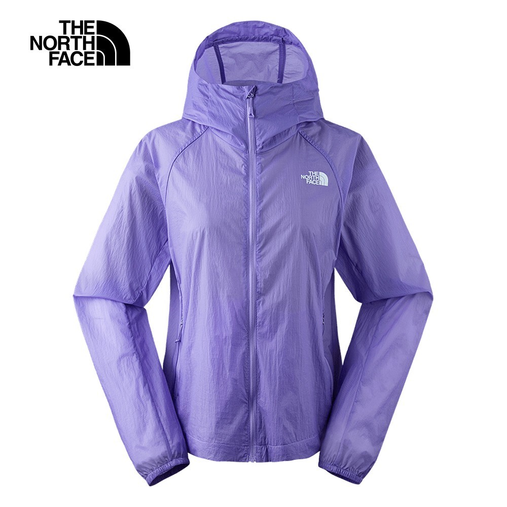 The North Face北面女款紫色防潑水舒適透氣可打包連帽防風外套｜87VRPJO