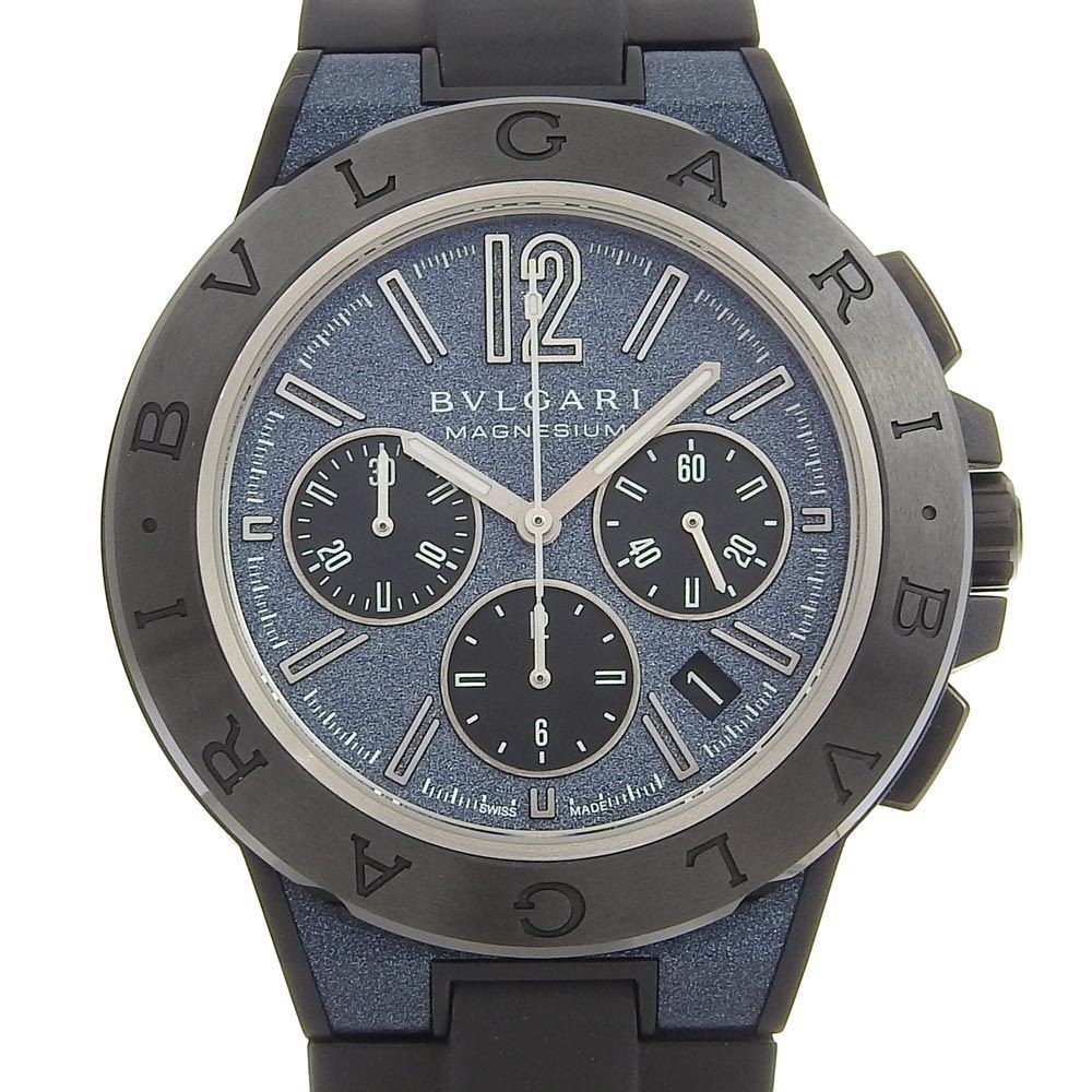 BVLGARI 寶格麗 手錶 藍色 自動上鏈 Chronograph 男用 日本直送 二手