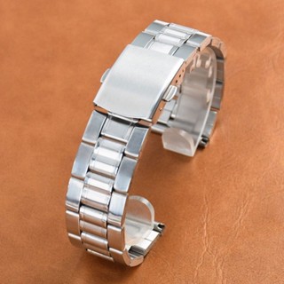 【免运快速出货】不鏽鋼手錶錶帶男款飛機扣金屬錶鏈女款平口通用包片非實心鋼帶