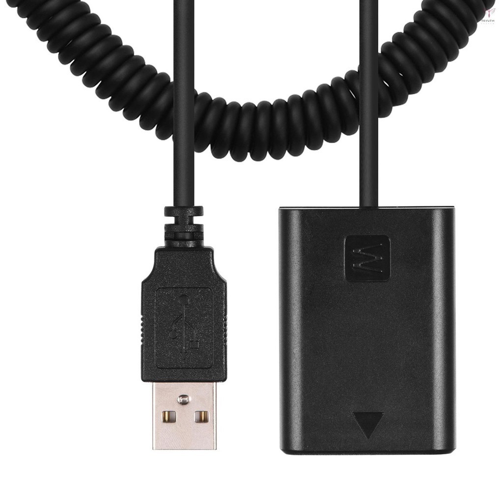 5v USB NP-FW50 虛擬電池組耦合器適配器,帶柔性彈簧電纜,兼容 A7 A7II A7R A7S A7RII
