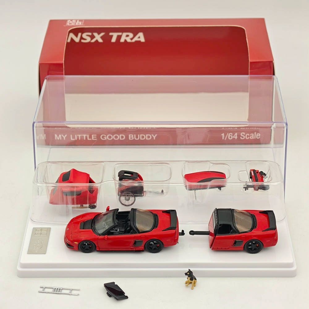 限量 1/64 本田謳歌 NSX TRA露營拖車套裝仿真合金汽車模型現貨