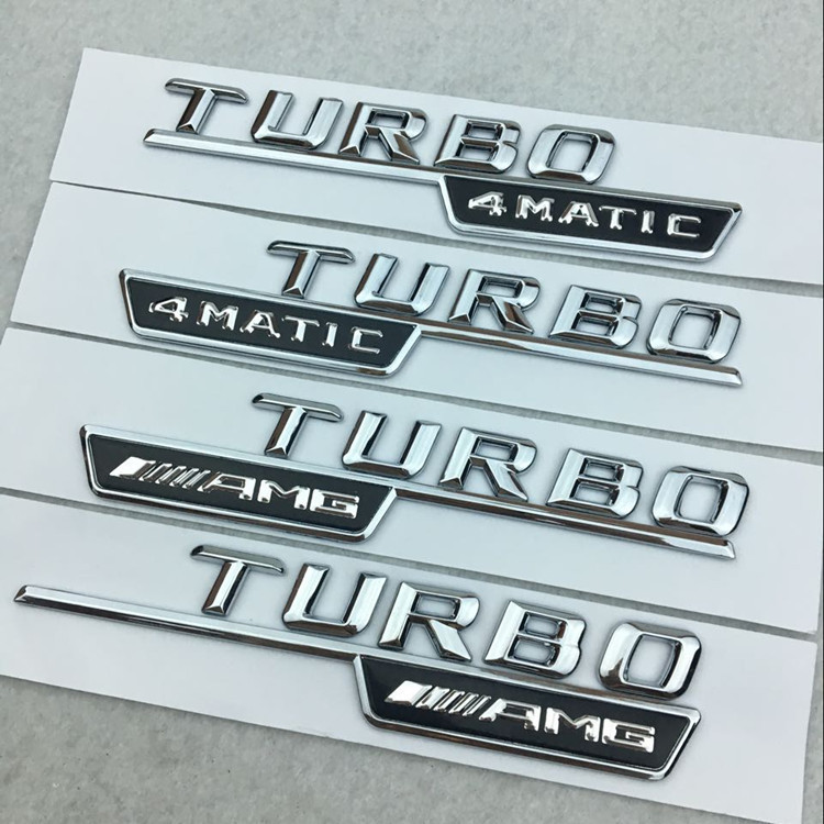 適用賓士 渦輪增壓TURBO 4MATIC AMG葉子板車標 車貼車身裝飾側標Benz賓士 車標貼 改裝裝飾貼