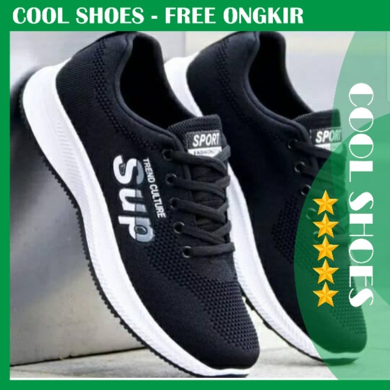 Hitam Ready Shoes 運動鞋男士 Sup Sport 01 運動鞋 39-43 碼運動街頭黑色酷鞋