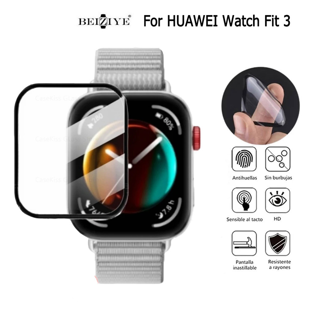 適用於華為 Watch Fit 3 軟防刮膜高清智能手錶配件非玻璃的 3D 曲面屏幕保護膜