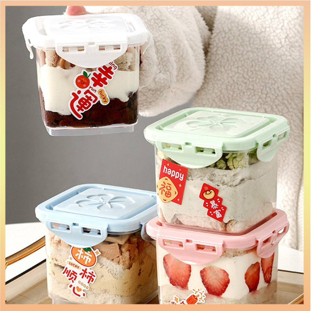 蛋糕冰淇淋透明密封包裝盒水果打撈提拉米蘇甜品糕點芝士保鮮盒罐子