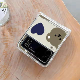愛心小熊頭像 三星Galaxy ZFlip4 OPPO 三星折疊手機殼zflip3 5保護殼 Samsung硬殼防震