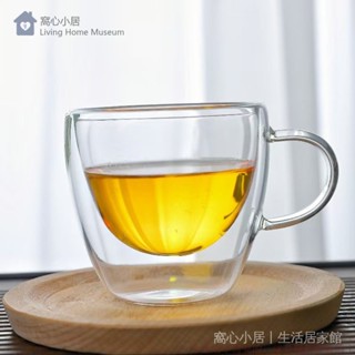 🔥窩心居家收藏🔥帶把果汁盃耐熱透明加厚雙層盃高硼矽玻璃牛奶咖啡盃耐高溫玻璃盃 🔥新品熱銷🔥
