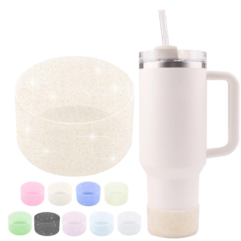 閃亮矽膠杯底保護套 適用於 Stanley Quencher H2.0 40 Oz&IceFlow Flip 防滑底套