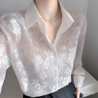 新款專櫃貨👉今年爆款防曬襯衫女款2025早春襯衣獨特漂亮超好看設計感法式上衣 LN4H