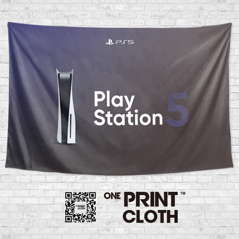 索尼PlayStation PS5遊戲主機周邊裝飾背景牆布海報壁掛布掛毯簾