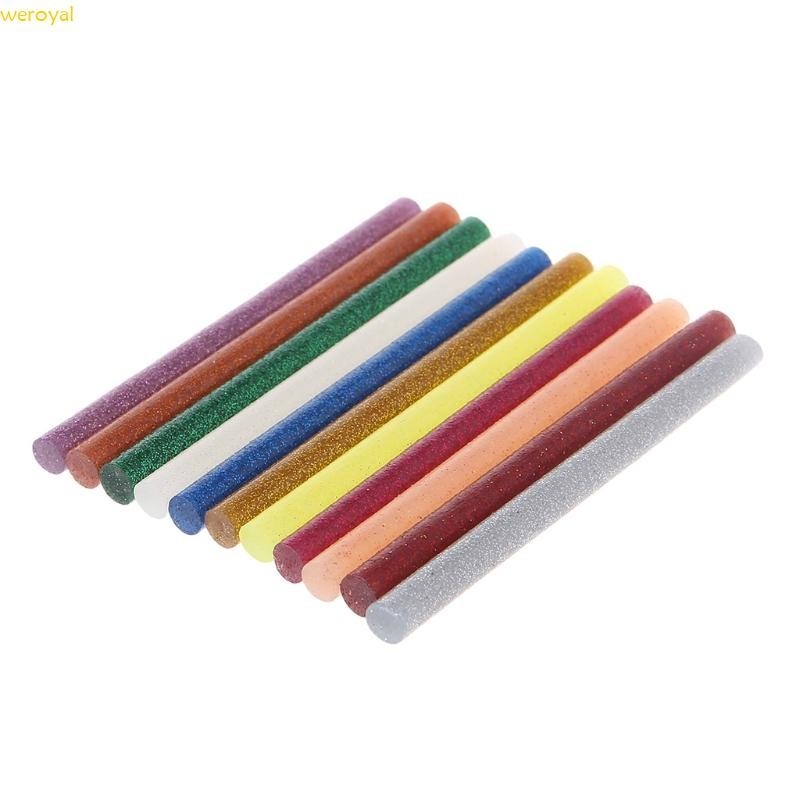Weroyal 11 件熱熔膠棒混合顏色閃光粘度 DIY 工藝玩具維修工具